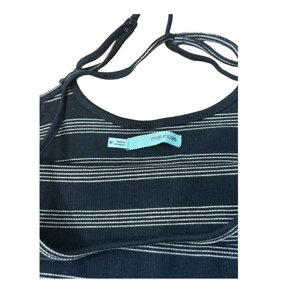 Maurices Spaghetti Strap Black Striped Dress High Low Women’s Size M - Picture 8 of 10